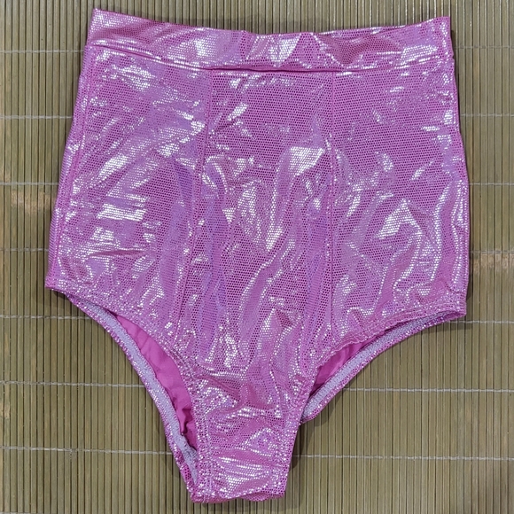 Pink Glitter S/M High Waisted Hot Pants - Picture 2 of 6